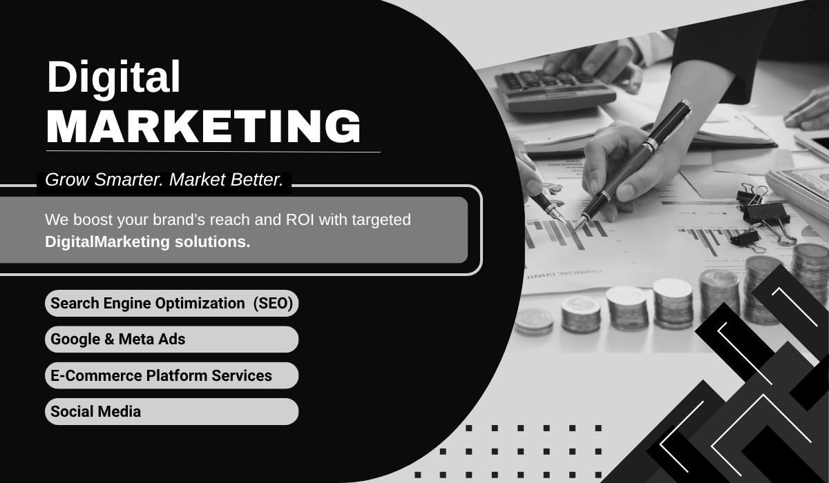 Black and White Modern Simple Elegant Professional Digital Marketing Linkedin Banner